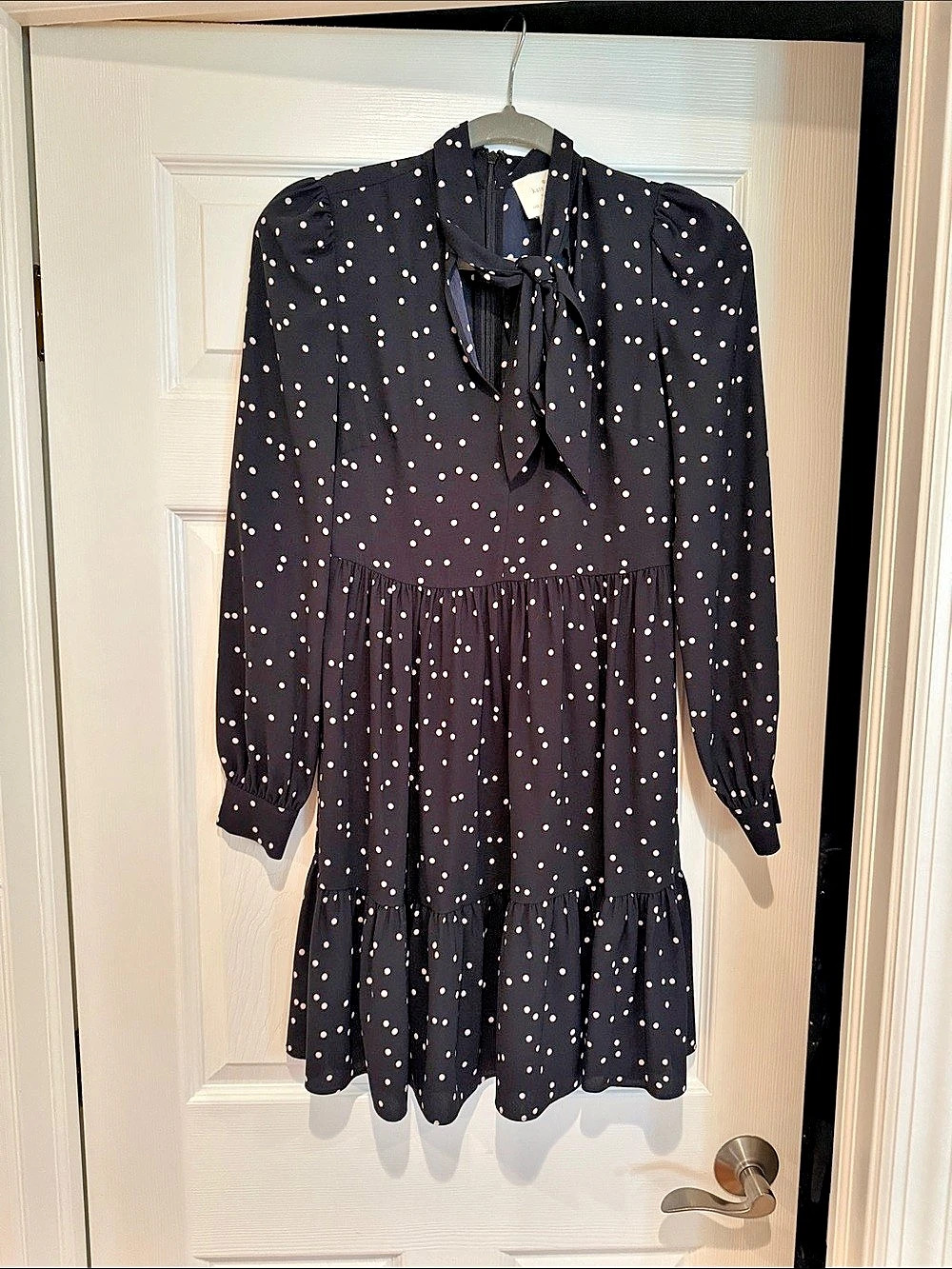 Kate Spade Long Sleeve Polka Dot Dress in Black Like New